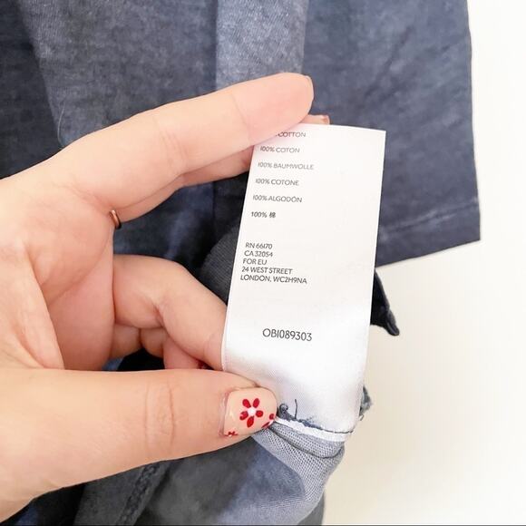 Free People Weekend Rush Top chambray blue XS NWT - Picture 7 of 7